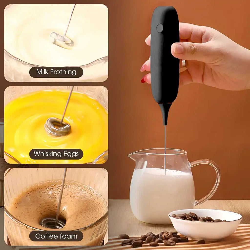 Electric Milk Frother Handheld Automatic Foam Maker for Coffee Cappuccino Latte Foamer Battery-powered Kitchen Whisk Tools