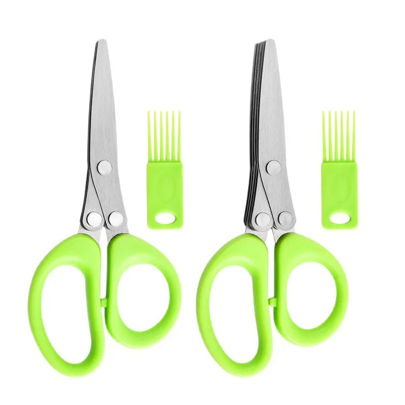 New kitchen cutting stainless steel multi-layer scallion scissors with three to five layers of creative home vegetable scissors